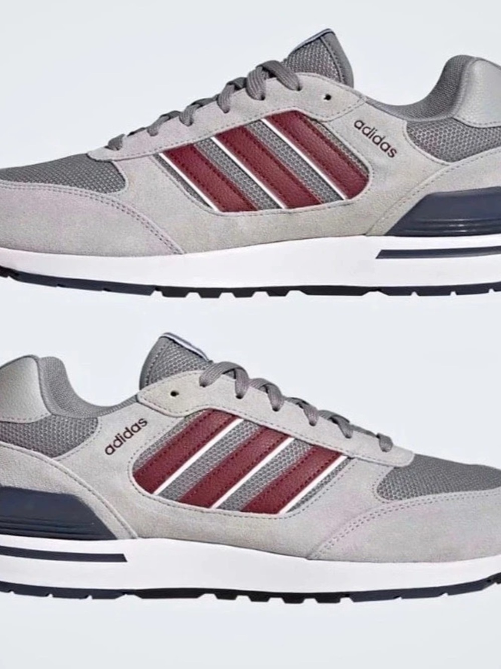 adidas Run 80s Shoes Gray & Red Sneakers NWT Mens size 8 women's 9